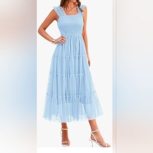 PrettyGarden  Lavender Tiered Midi Dress Size Medium NWT